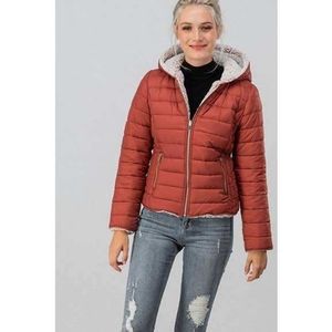 Fleece lined puffer jacket